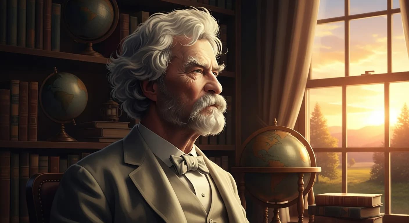 「マーク・トウェイン」「48歳より前に悲観主義者になる者は物事を知りすぎ、 48歳を越えてもなお楽観主義者である者は物事を知らなすぎる」の画像