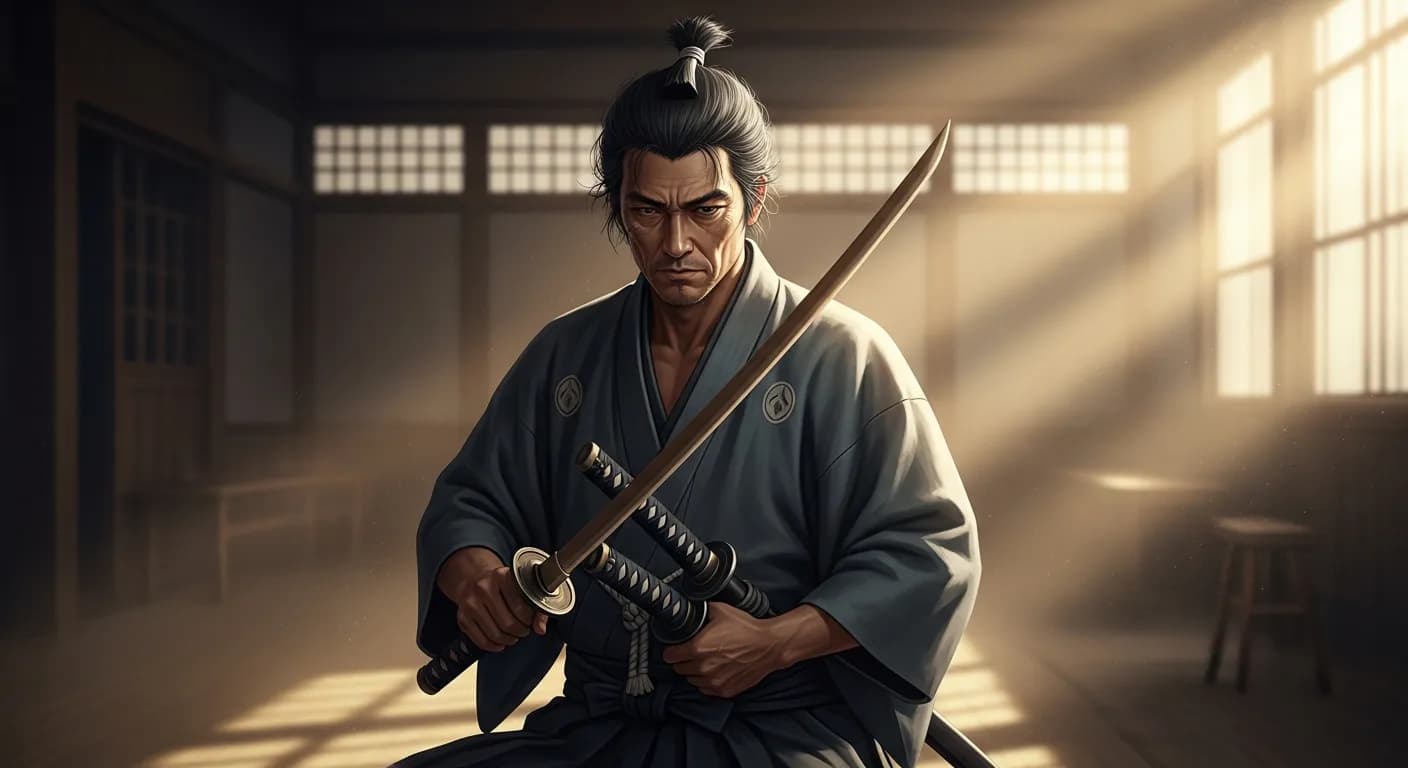 「宮本武蔵」「千日の稽古を鍛とし、万日の稽古を練とす。」の画像