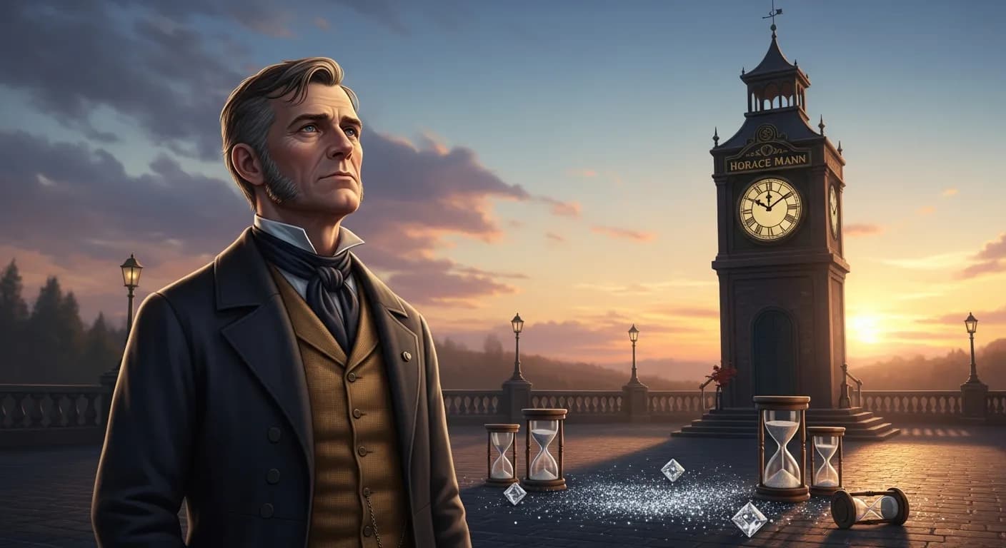 「ホーレス・マン」「落し物の広告。 昨日、日の出から日の入りの間のどこかで、 それぞれ六十分のダイヤモンドをちりばめた貴重な時間を紛失。 なお、拾い主には賞金なし。永遠に失われしゆえ。」の画像