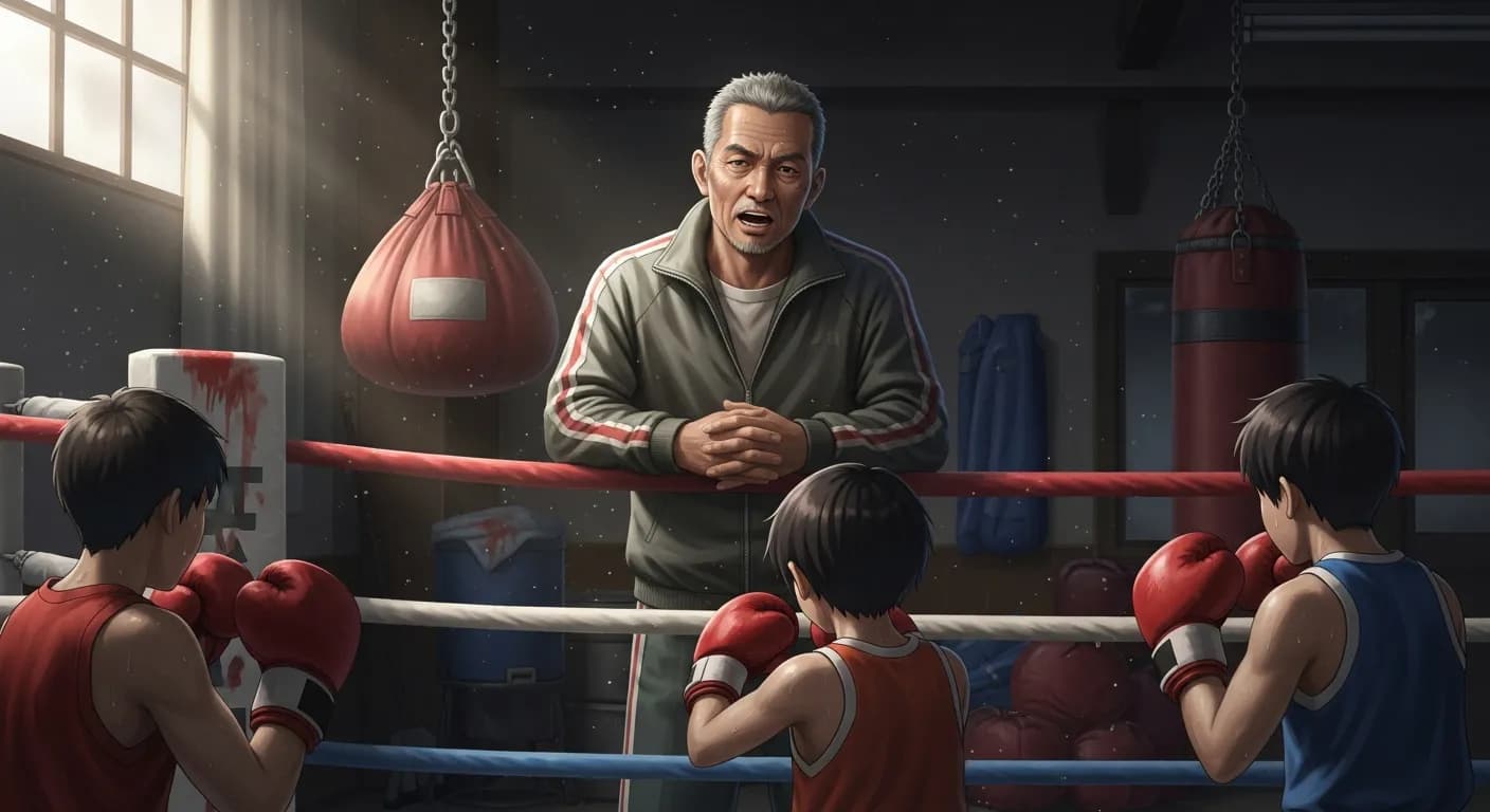 「宮田の父」「ボクシングにラッキーパンチはない!! 結果的に偶然当たったパンチにせよ、それは練習で何百何千と振った拳だ。 その拳は生きているのだ」の画像