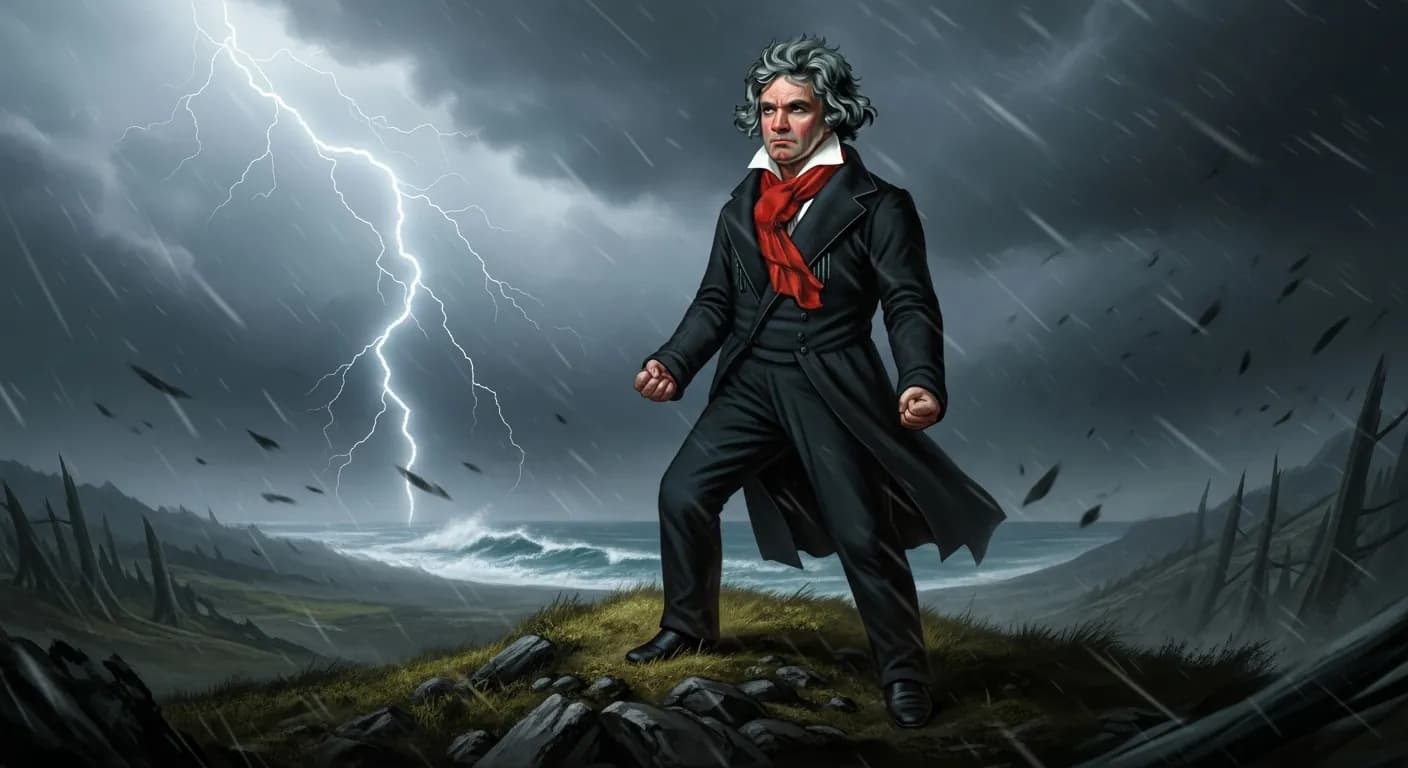 「ルートヴィヒ・ヴァン・ベートーヴェン」「私は運命の喉首を締め上げてやるのだ。 決して運命に圧倒されないぞ。 この人生を千倍も生きたなら、どんなに素敵だろう。」の画像