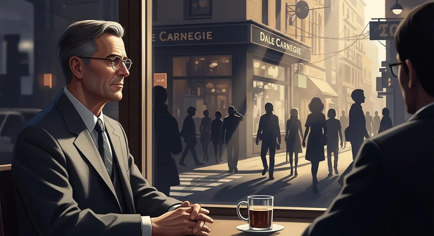 「デール・カーネギー」「あなたが明日会う人々の四分の三は、 「自分と同じ意見の者はいないか」と必死になって探している。 この望みをかなえてやるのが、人に好かれる秘訣である。」の画像