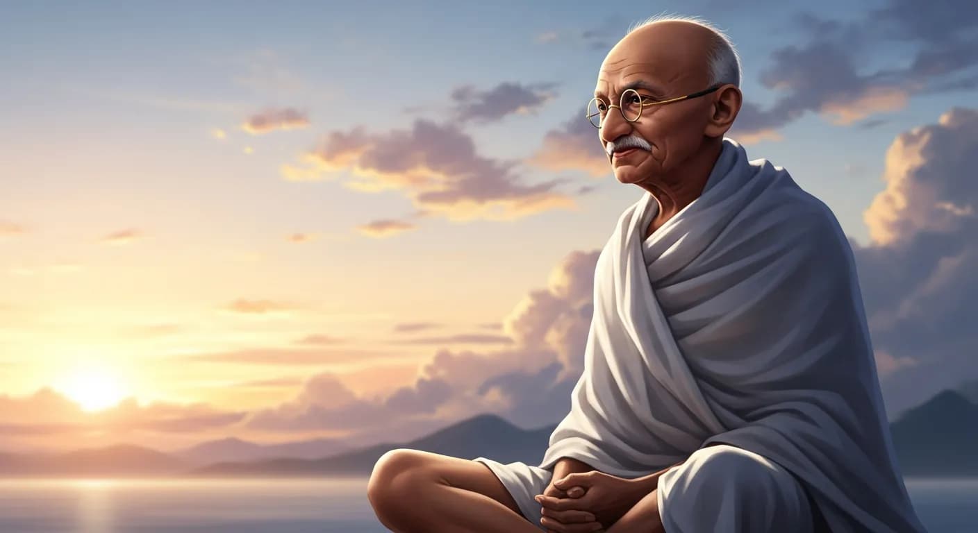 「マハトマ・ガンディー」「弱者は決して許すことができない。許しとは強者の態度である。」の画像