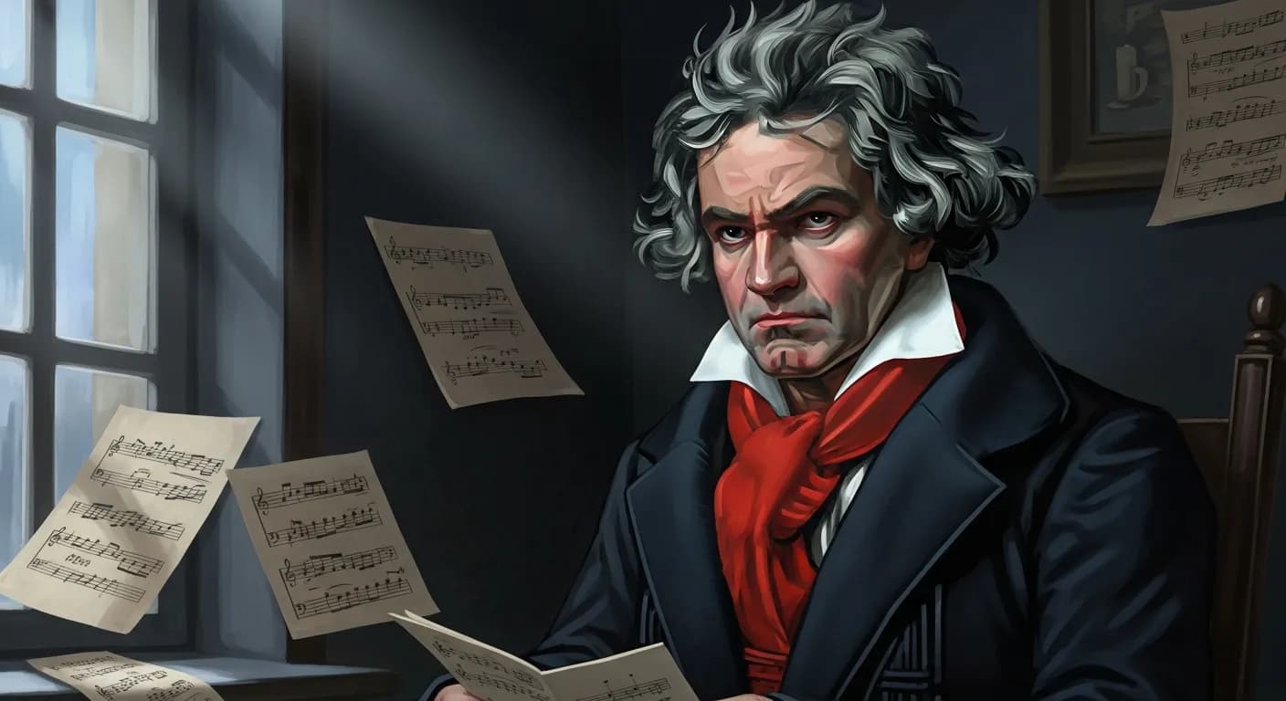 「ルートヴィヒ・ヴァン・ベートーヴェン」「友よ拍手を!喜劇は終わった。」の画像