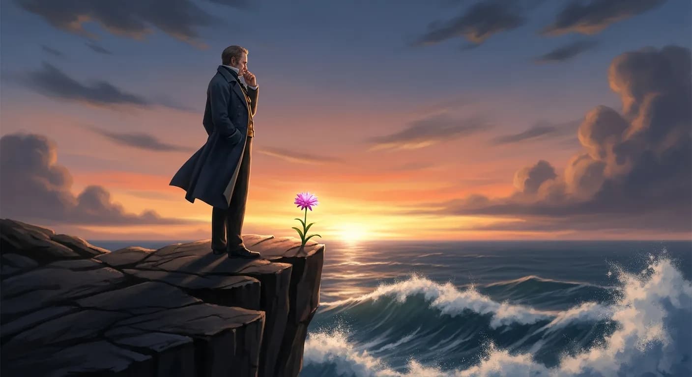 「スタンダール」「恋とは甘い花のようなものである。 それをつむには恐ろしい断崖の端まで行く勇気が無ければならない。」の画像