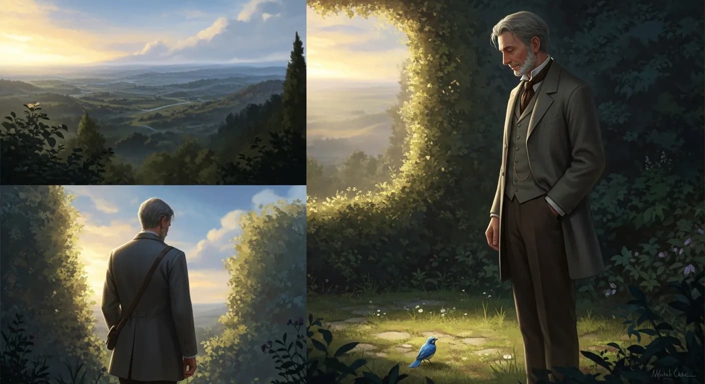 「モーリス・メーテルリンク」「なんだ、あれが僕たちの探している青い鳥なんだ。 僕達はずいぶん遠くまで探しに行ったけど、本当はいつもここにいたんだ。」の画像