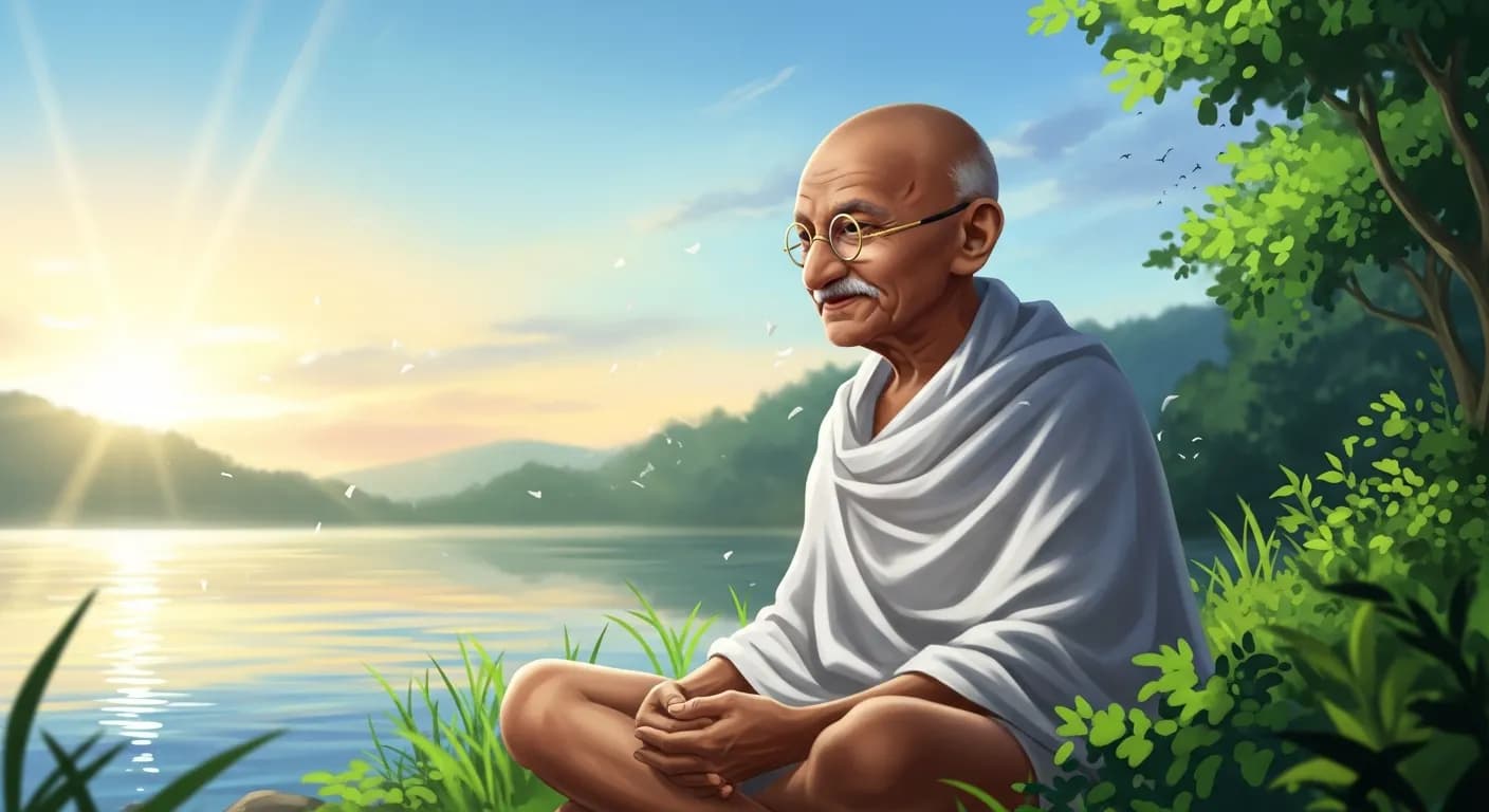 「マハトマ・ガンディー」「君が考えること、語ること、すること、 その3つが調和しているとき、 そのときこそ幸福はきみのものだ。」の画像