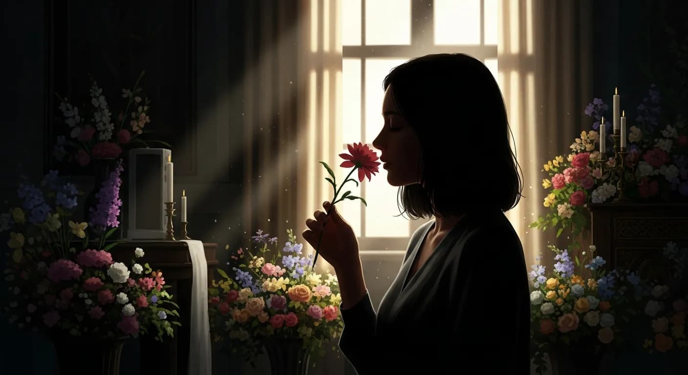 「グレース・ハンセン」「結婚式もお葬式も同じようなものです。 違うのは、もらったお花の香りを自分でかげることくらいよ。」の画像