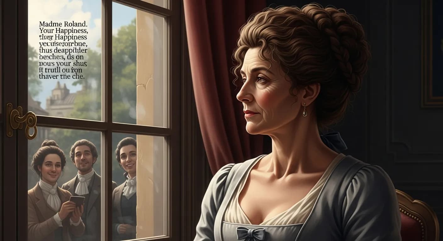 「ロラン夫人」「誰もが幸福についてしゃべる。 しかしそれを知っている人はほとんどいない。」の画像