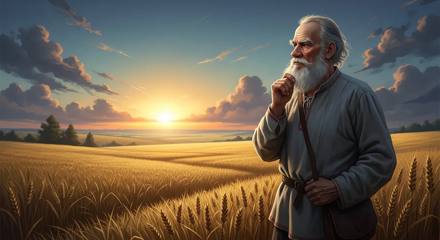 「レフ・トルストイ」「人間にとって最高の幸福は、一年の終わりにおける自己を、その一年の始めにおける自己よりも、遥かに良くなったと感ずることである。」の画像