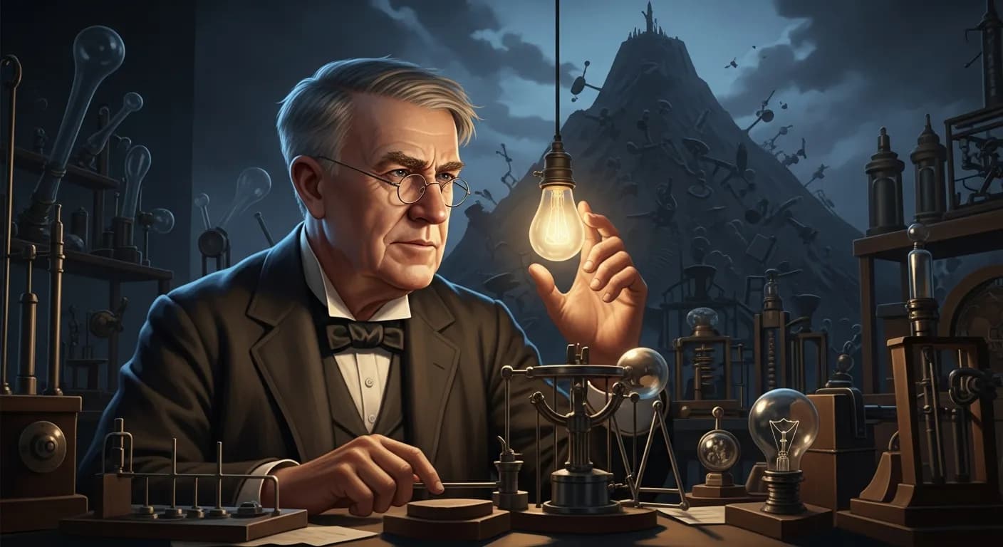 「トーマス・エジソン」「私は失敗したことがない。
ただ、1万通りの、うまく行かない方法を見つけただけだ。」の画像