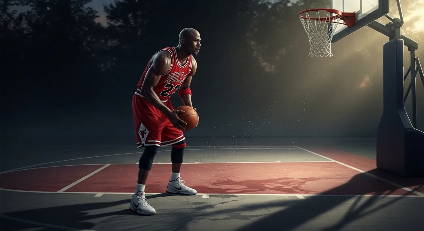 「マイケル・ジョーダン」「目標を達成するには、全力で取り組む以外に方法はない。
そこに近道はない。」の画像