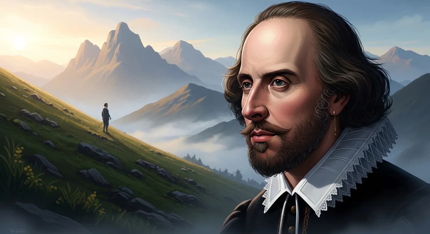 「ウィリアム・シェイクスピア」「険しい丘に登るためには、最初にゆっくり歩くことが必要である。」の画像