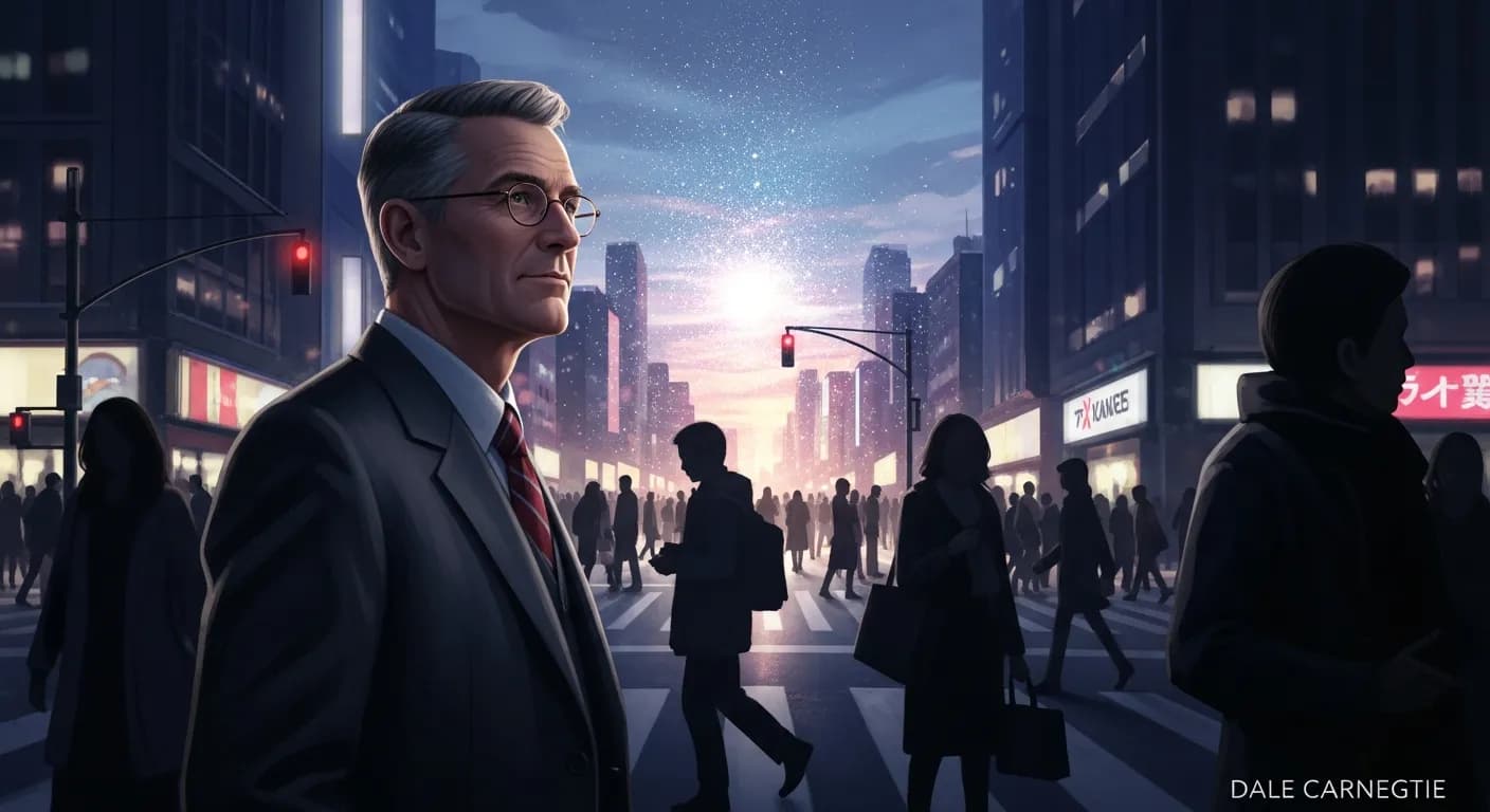 「デール・カーネギー」「あなたが明日出会う人々の四分の三は、「自分と同じ意見の者はいないか」と必死になって探している。
この望みを叶えてやるのが、人々に好かれる秘訣である。」の画像