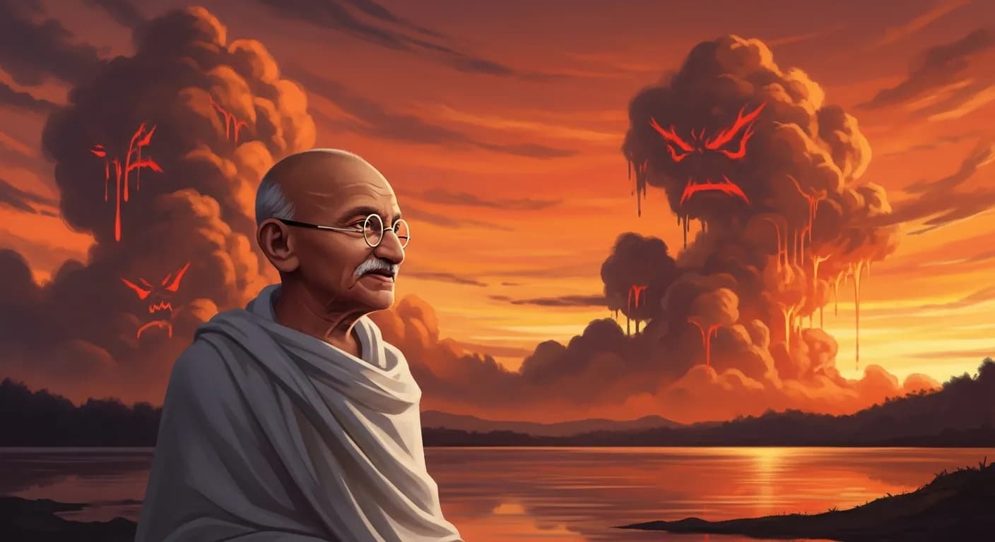 「マハトマ・ガンディー」「怒りは酸のようなもので、注ぐものにも増して、その器に大きな害を与える。」の画像