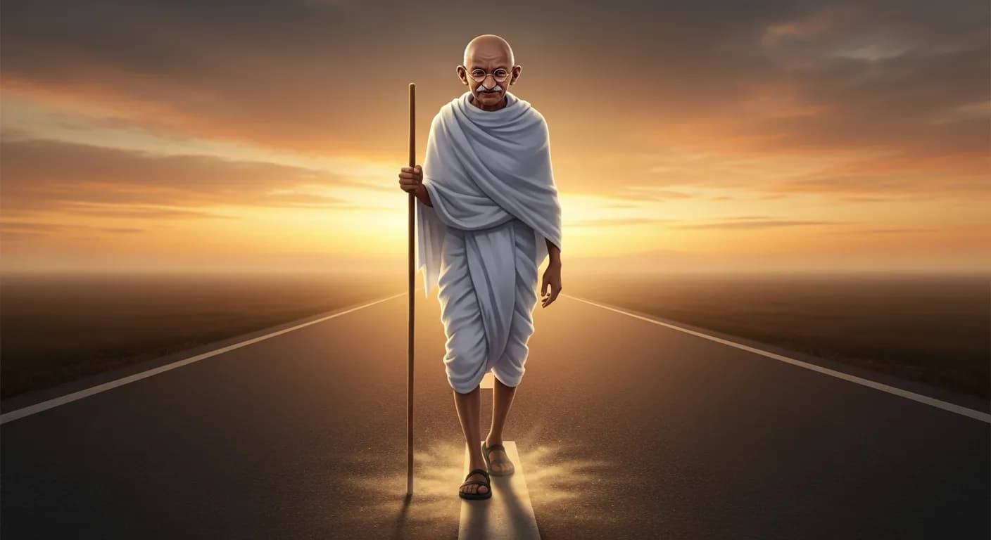 「マハトマ・ガンディー」「ゴールへ到達しようとの試みにこそ、栄光はある。」の画像