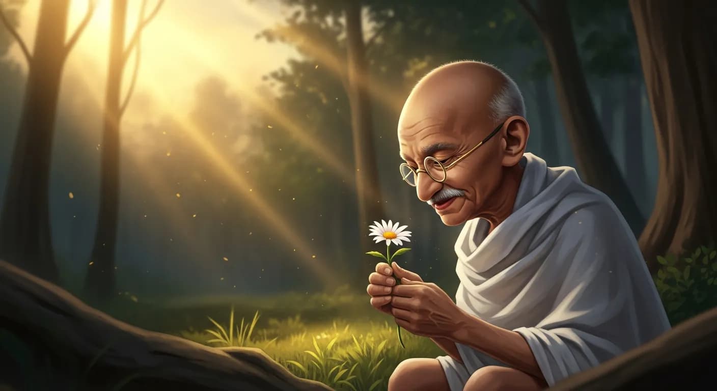 「マハトマ・ガンディー」「もし、私にユーモアがなければ、これほど長く苦しい戦いには耐えられなかったでしょう。」の画像