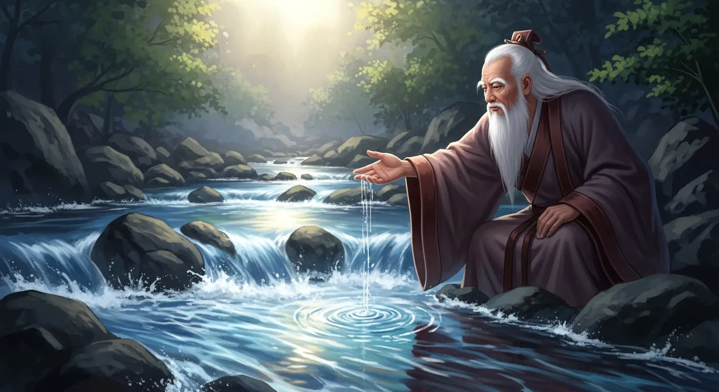 「老子」「上善は水の如し。
水は善く万物を利して争わず。」の画像