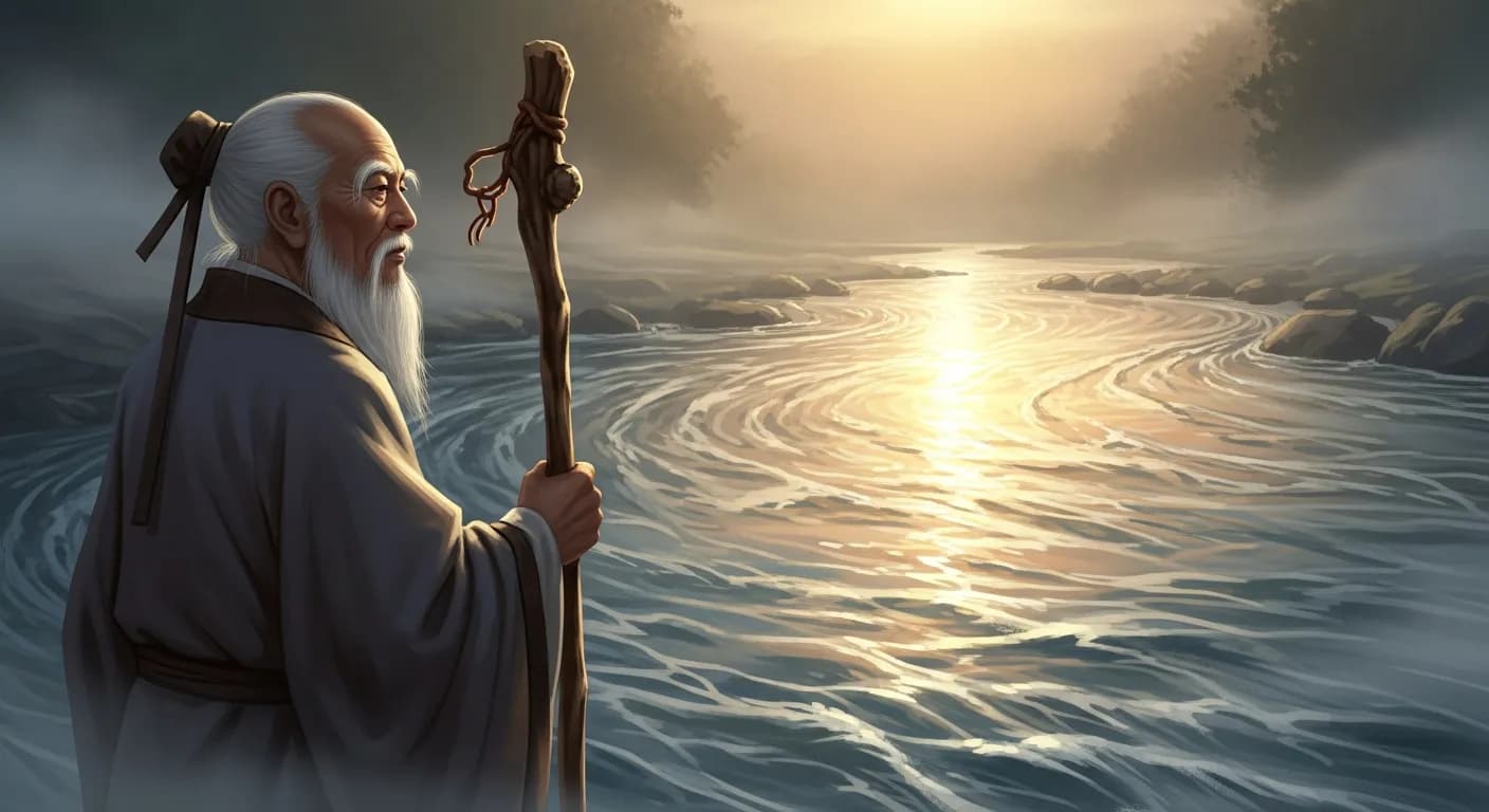 「老子」「現実を現実として、あるがままに受け入れなさい。
物事をそれが進みたいように、自然に前に流れさせてやりなさい。」の画像