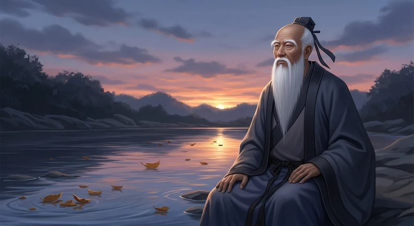 「老子」「人生とは、その時々に自然に変化し、移りゆくものだ。
変化に抵抗してはならない。
それは悲しみを招くだけである。」の画像