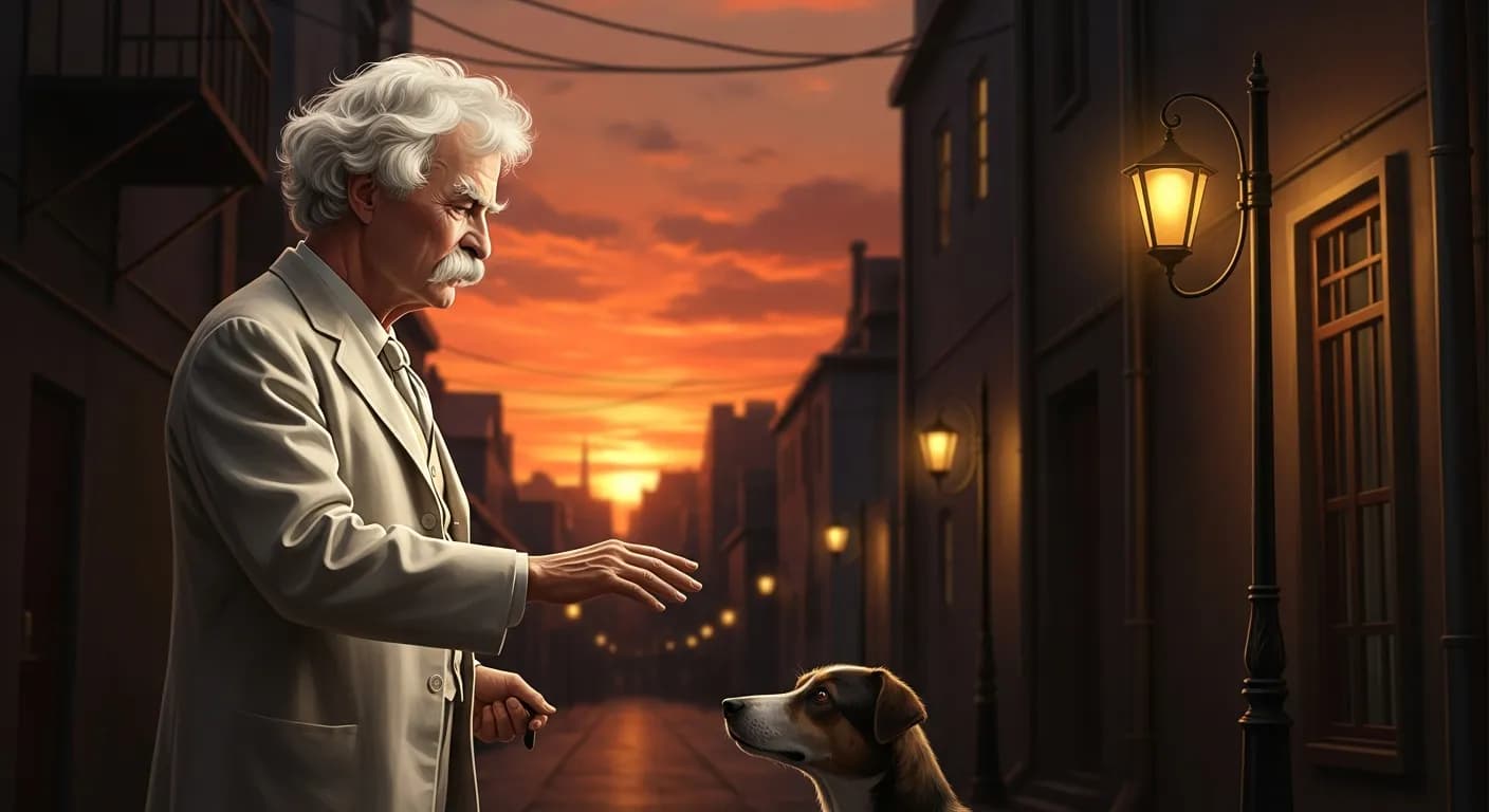 「マーク・トウェイン」「もし腹をすかせた犬を拾って不自由なく暮らせるようにしてやれば、噛んだりしないものだ。
これが犬と人間の根本的な違いである。」の画像