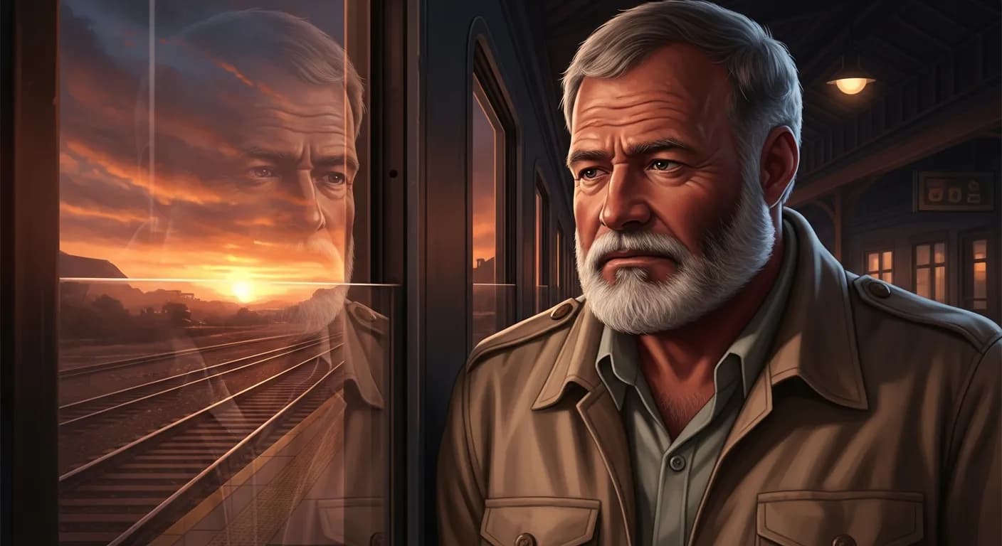 「アーネスト・ヘミングウェイ」「あちこち旅をしてまわっても、自分から逃げることはできない。」の画像