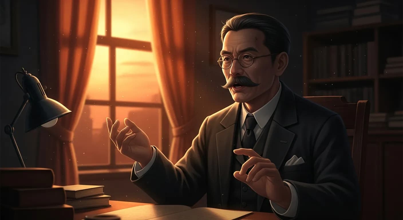 「夏目漱石」「私は冷かな頭で新らしい事を口にするよりも、熱した舌で平凡な説を述べる方が生きていると信じています。」の画像