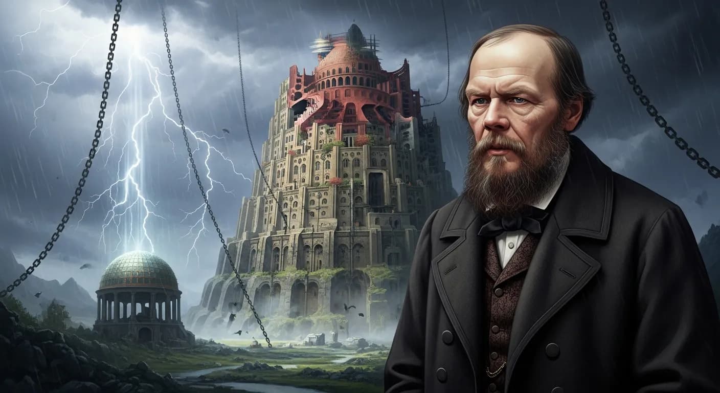 「フョードル・ドストエフスキー」「左翼は主として無神論の問題である。
無神論に現代的な肉付けをした問題である。
地上から天に達するためではなく、天を地上へ引き下ろすために、神なくしてたてられたバビロンの塔だ。」の画像