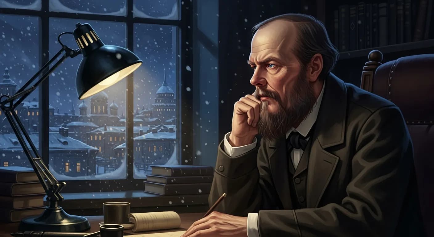 「フョードル・ドストエフスキー」「苦しみと悩みは、偉大な自覚と深い心情の持ち主にとって、常に必然的なものである。」の画像