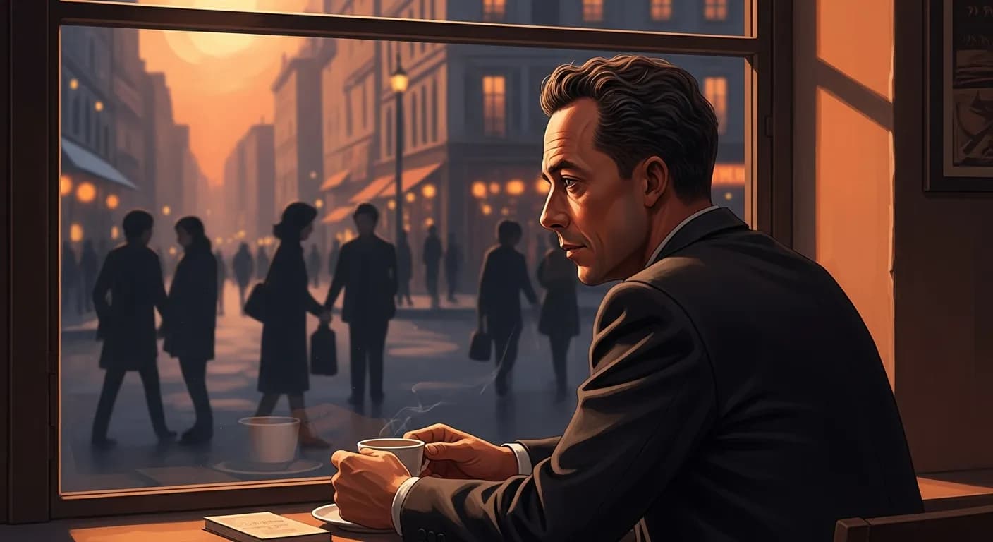 「アルベール・カミュ」「幸せになるためには、他人に関与しすぎてはいけない。」の画像