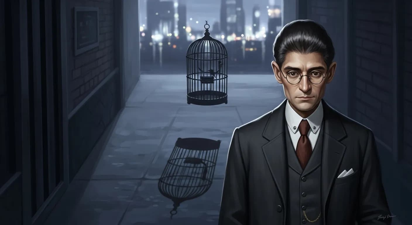 「フランツ・カフカ」「鳥籠が鳥を探しに出かけていった。」の画像