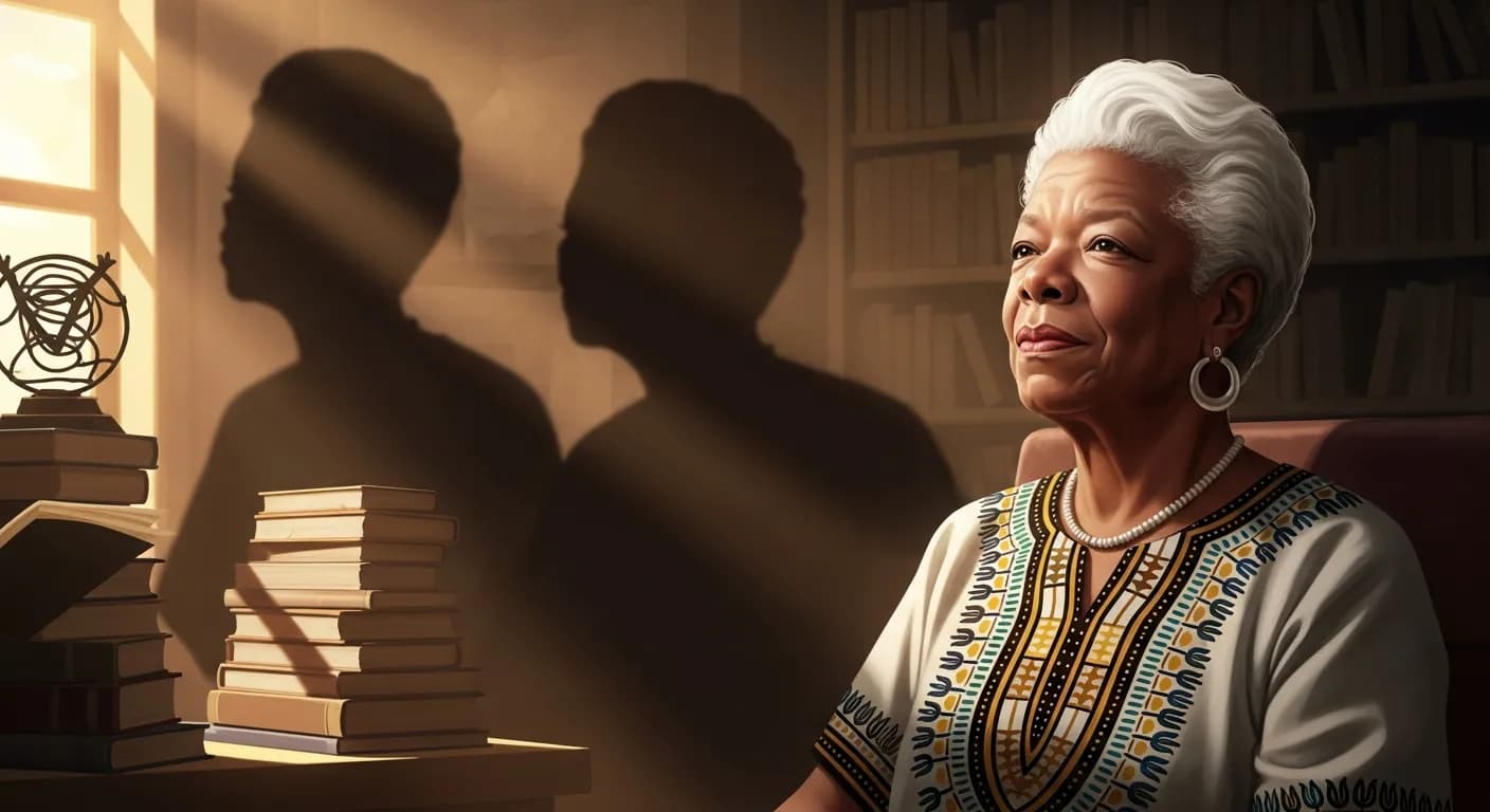 「マヤ・アンジェロウ」「さまざまな形で、人種差別がわたしというものを形成し、教育がわたしを解放しました。」の画像