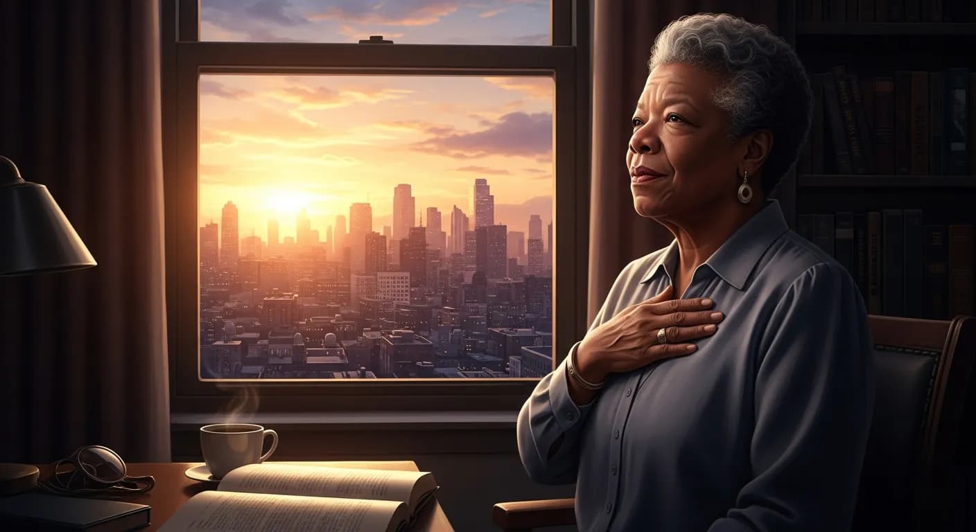 「マヤ・アンジェロウ」「もう一度、愛を信じる勇気を持って。
そう、常にもう一度よ。」の画像