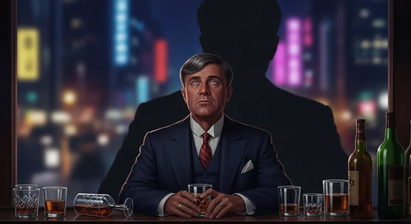 「F・スコット・フィッツジェラルド」「最初は君が酒を飲む。
それから酒が酒を飲み、最後に酒が君を飲む。」の画像