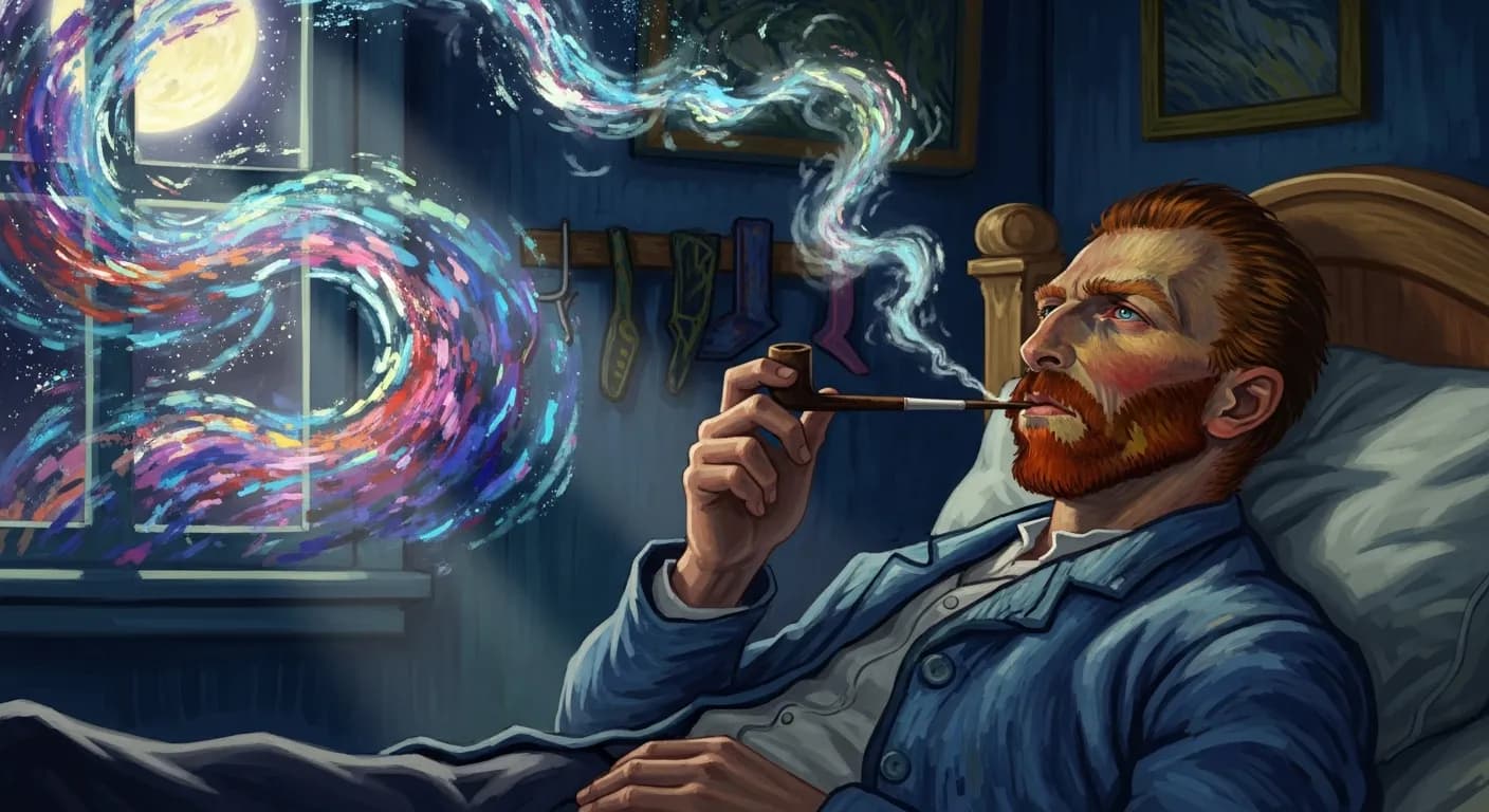 「フィンセント・ファン・ゴッホ」「一番美しい絵は、寝床のなかでパイプをくゆらしながら夢見て、決して実現しない絵だ。」の画像