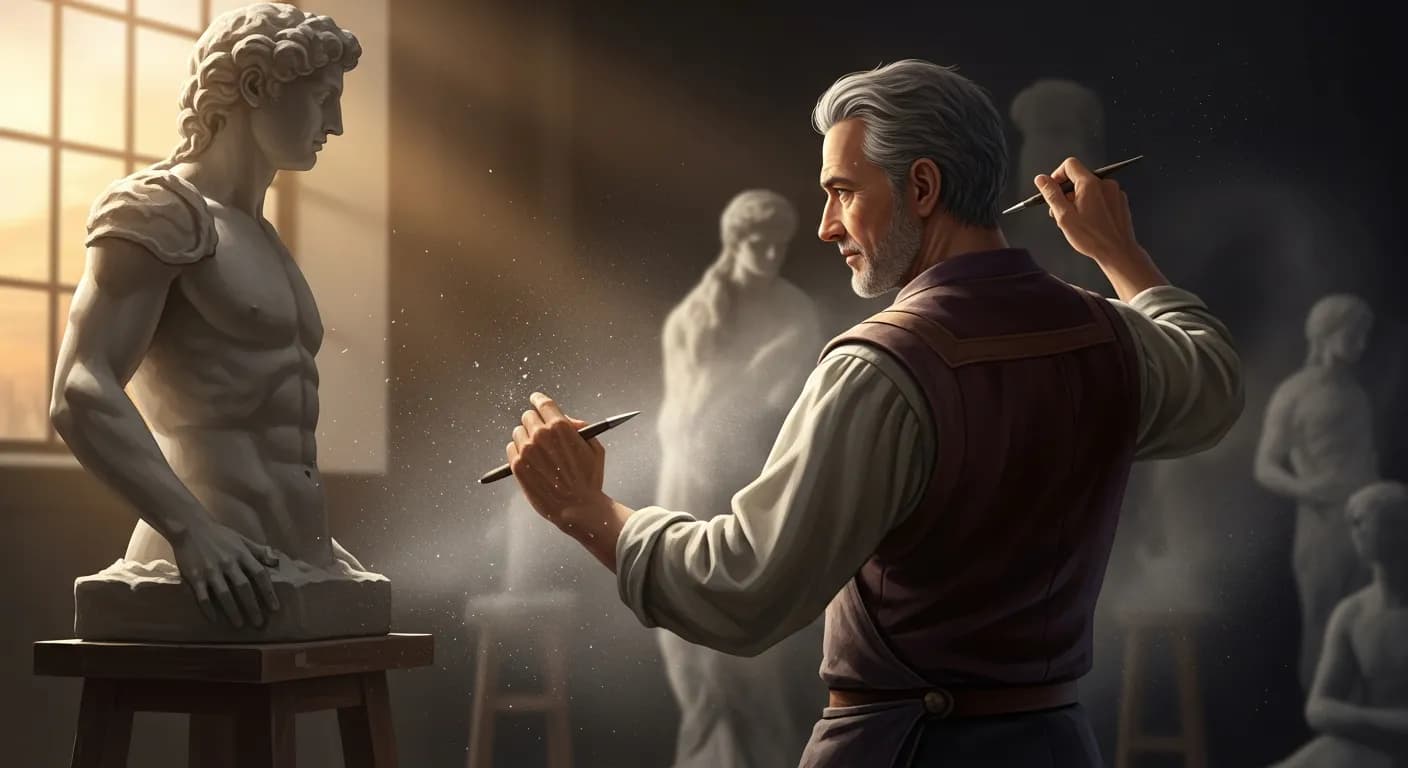 「ミケランジェロ・ブオナローティ」「やる価値のあることなら、たとえ最初は下手であっても、やる価値がある。」の画像