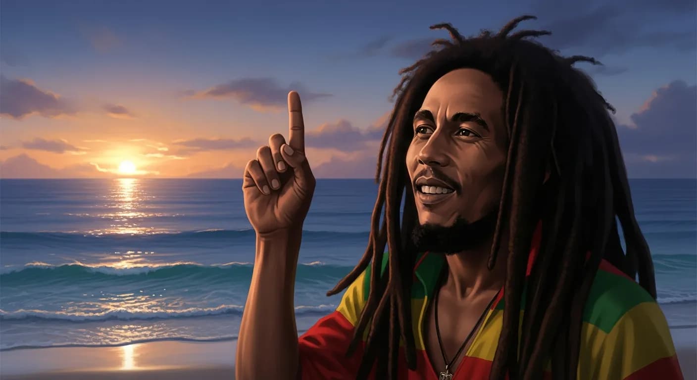 「ボブ・マーリー」「指をさして人を非難する前に、君のその手がよごれていないか確かめてくれ。」の画像