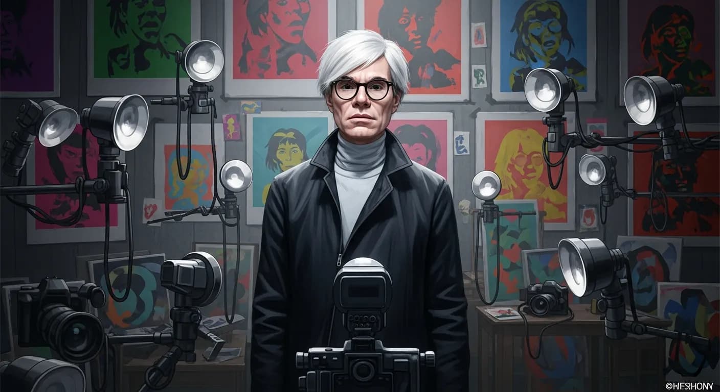 「アンディ・ウォーホル」「もしアンディー・ウォーホルのすべてを知りたいのならば、私の絵と映画と私の表面だけを見てくれれば、そこに私はいます。
裏側には何もありません。」の画像