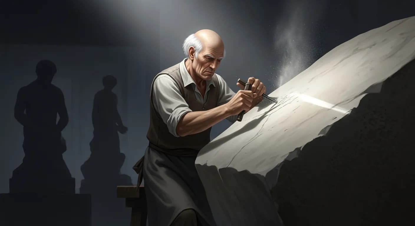 「ミケランジェロ・ブオナローティ」「美は、余分なものの浄化である。」の画像