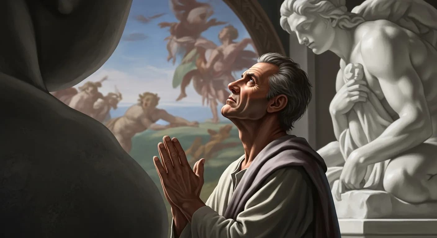 「ミケランジェロ・ブオナローティ」「主よ、私がいつも、成し得る以上のことを望むことを許したまえ。」の画像