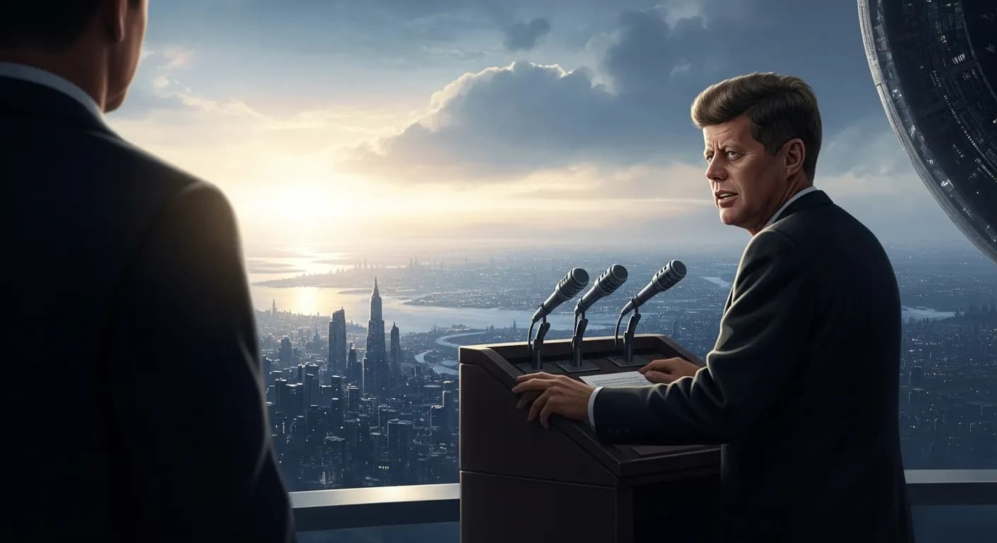 「ジョン・F・ケネディ」「私たちは、今までになかったものを夢見ることができる人々を必要としている。」の画像