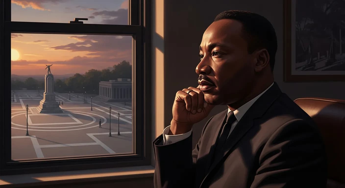 「マーティン・ルーサー・キング・ジュニア」「結局、我々は敵の言葉ではなく友人の沈黙を覚えているものなのだ。」の画像