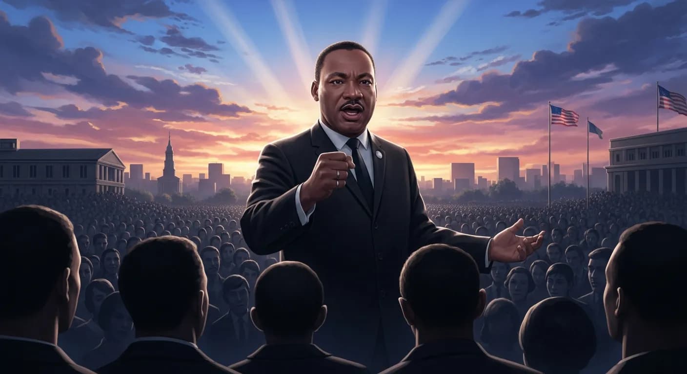 「マーティン・ルーサー・キング・ジュニア」「人生で最も永続的でしかも緊急の問いかけは、「他人のために、いまあなたは何をしているか」である。」の画像