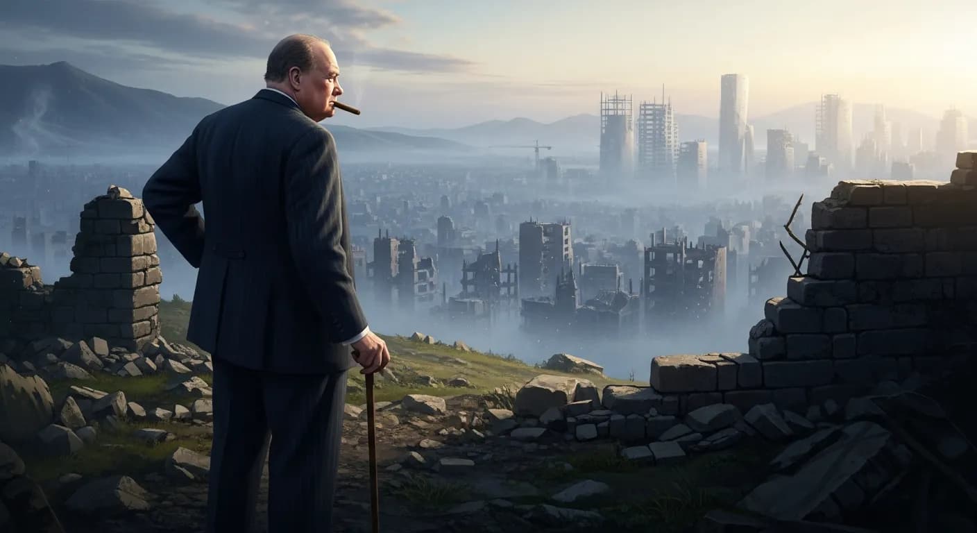 「ウィンストン・チャーチル」「築き上げることは、多年の長く骨の折れる仕事である。
破壊することは、たった一日の思慮なき行為で足る。」の画像