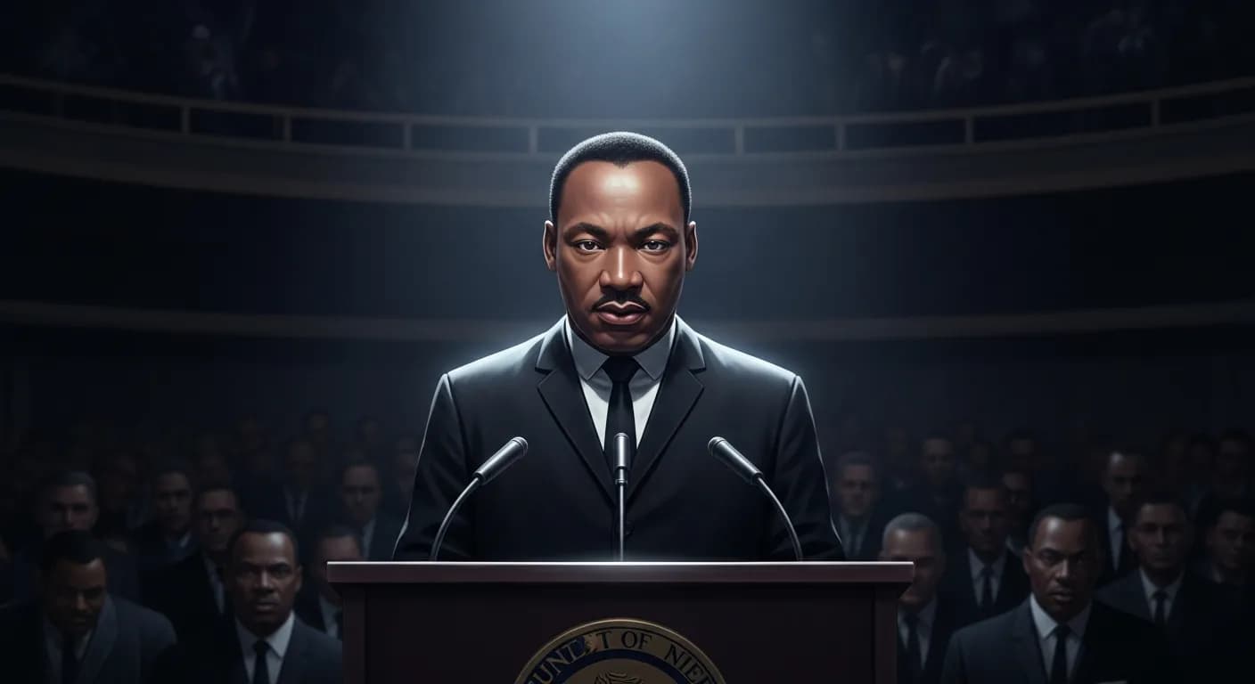 「マーティン・ルーサー・キング・ジュニア」「最大の悲劇は、悪人の圧制や残酷さではなく、善人の沈黙である。」の画像