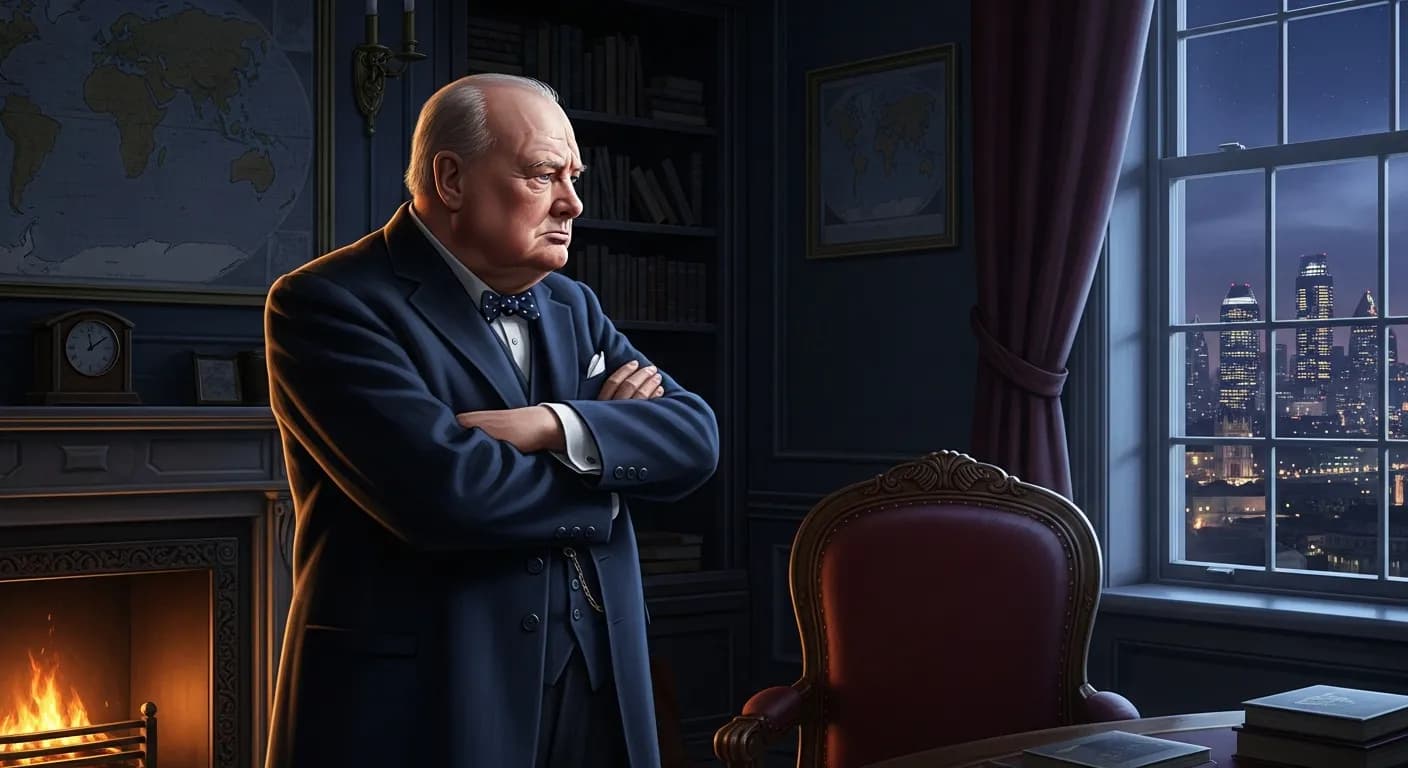 「ウィンストン・チャーチル」「人生最大の教訓は、愚かな者たちでさえ時には正しいと知ることだ。」の画像