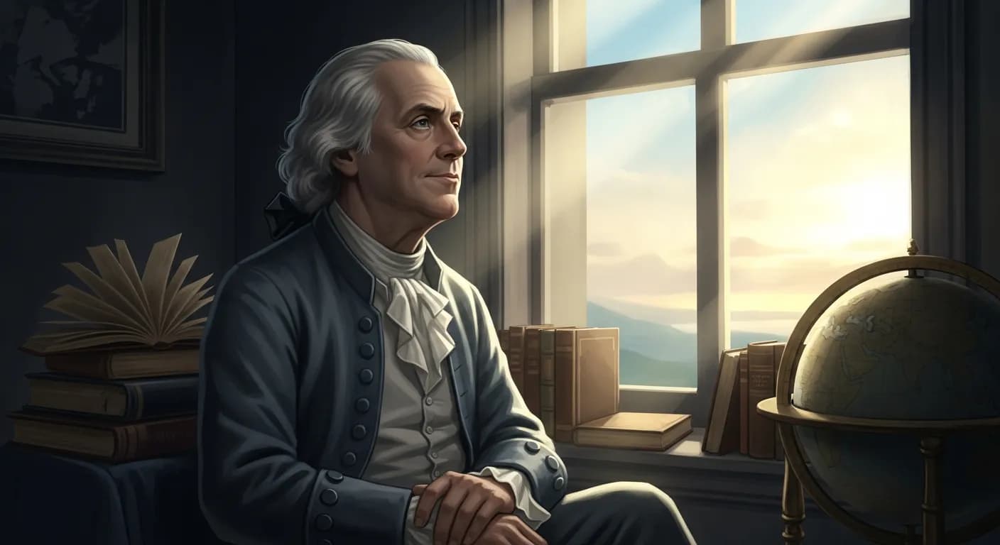 「ベンジャミン・フランクリン」「困難を予期するな。
決して起こらないかも知れぬことに心を悩ますな。
常に心に太陽を持て。」の画像