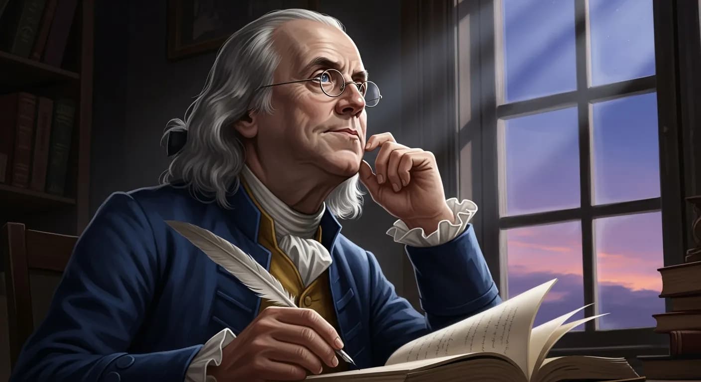 「ベンジャミン・フランクリン」「今日できることを明日に延ばすな。」の画像