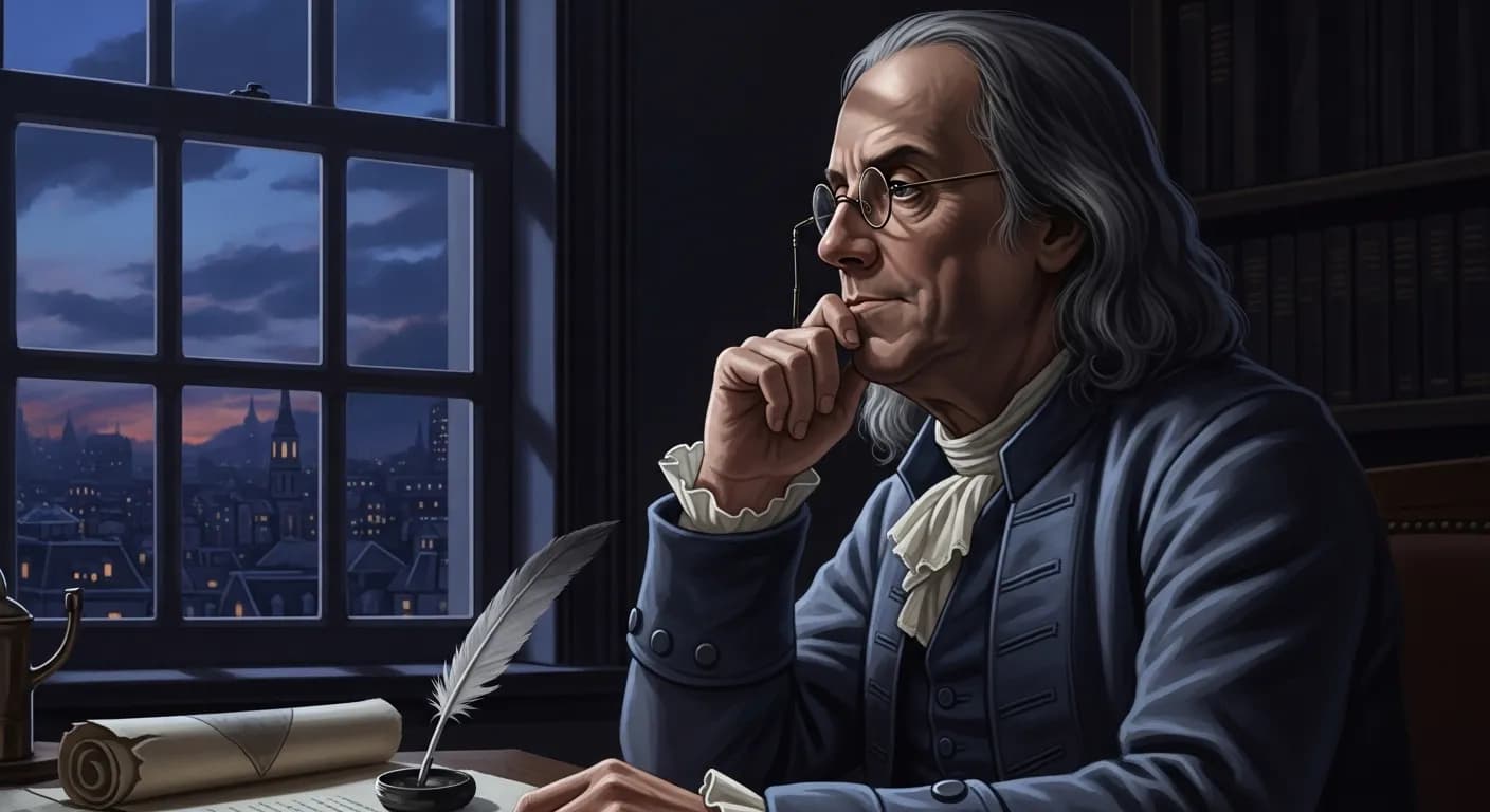 「ベンジャミン・フランクリン」「満足しているのは誰か。
誰もいない。」の画像