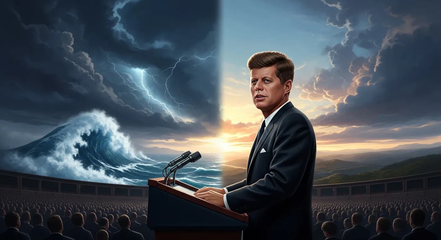 「ジョン・F・ケネディ」「中国語で書くと、危機という言葉は二つの漢字でできている。
ひとつは危険、もうひとつは好機である。」の画像